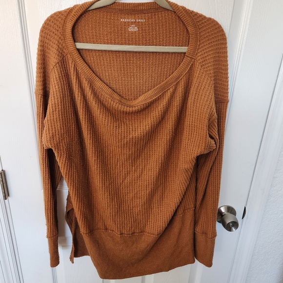 American eagle burnt orange waffle tunic - Picture 1 of 3